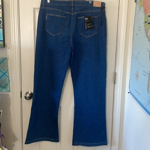 PAIGE Denim Leenah Slim Wide Leg Jeans Pockets Size 34 inseam 32” NEW WITH tags - Picture 8 of 11